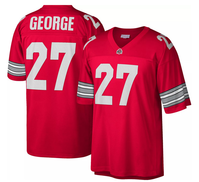 Men's Ohio State Buckeyes #27 Eddie George Red Stitched Jersey